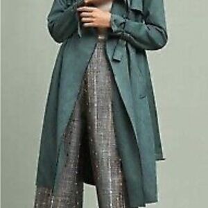 Stylish Teal Trench Coat good condition